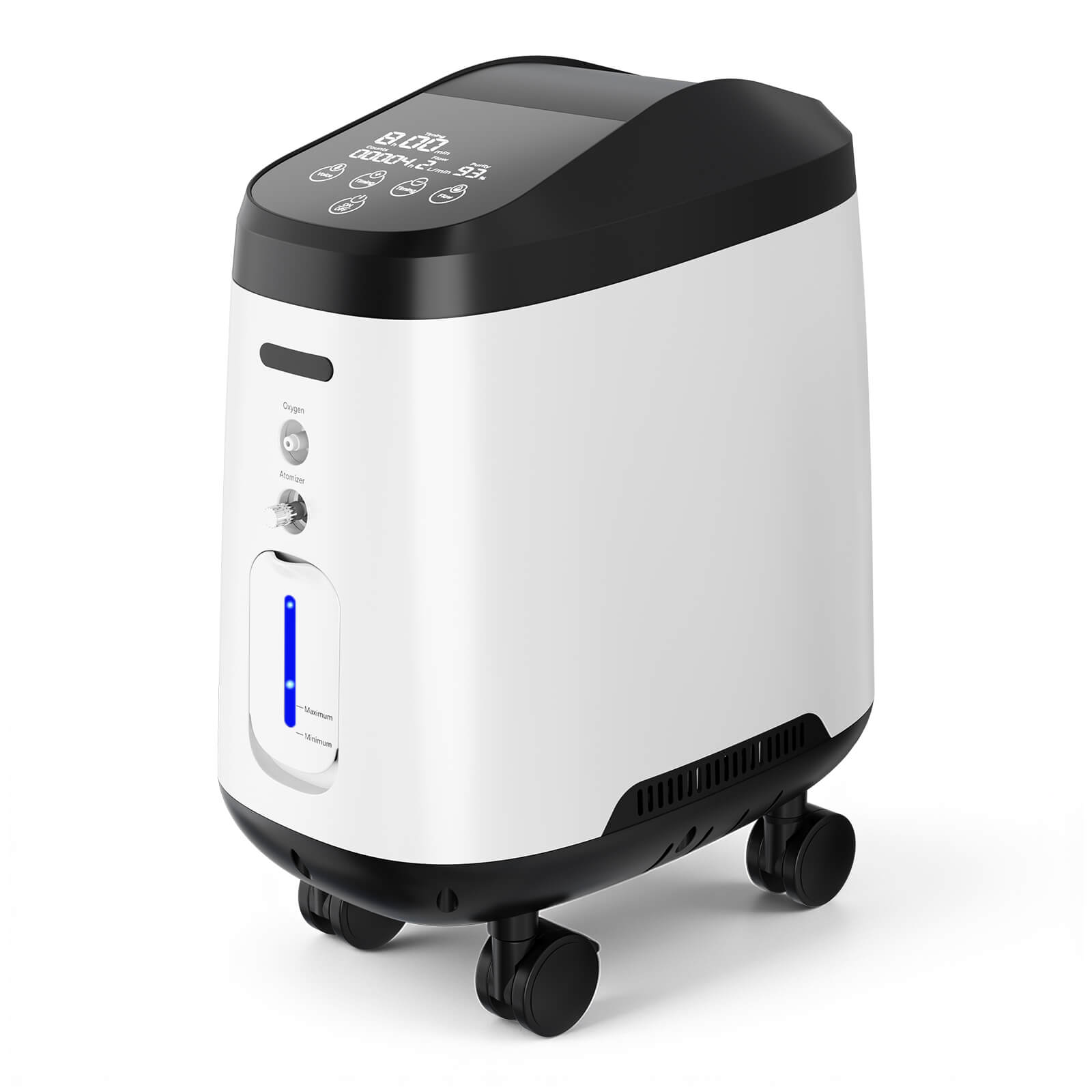 VARON 1-9L/min 105W Pro Wheel Home Oxygen Concentrator with Convenient Wheel Design