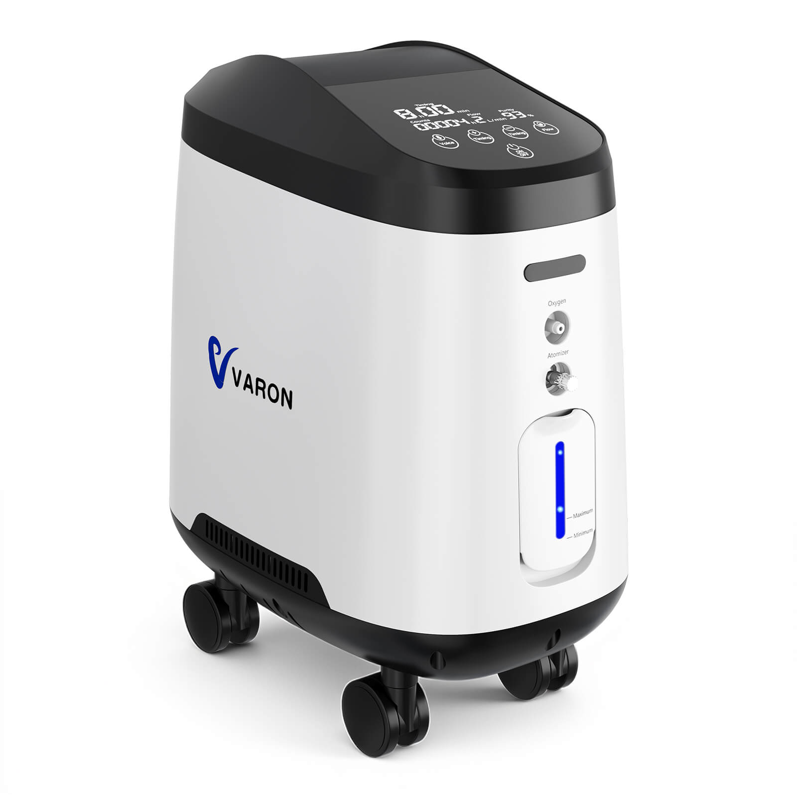 VARON 1-9L/min 105W Pro Wheel Home Oxygen Concentrator with Convenient Wheel Design