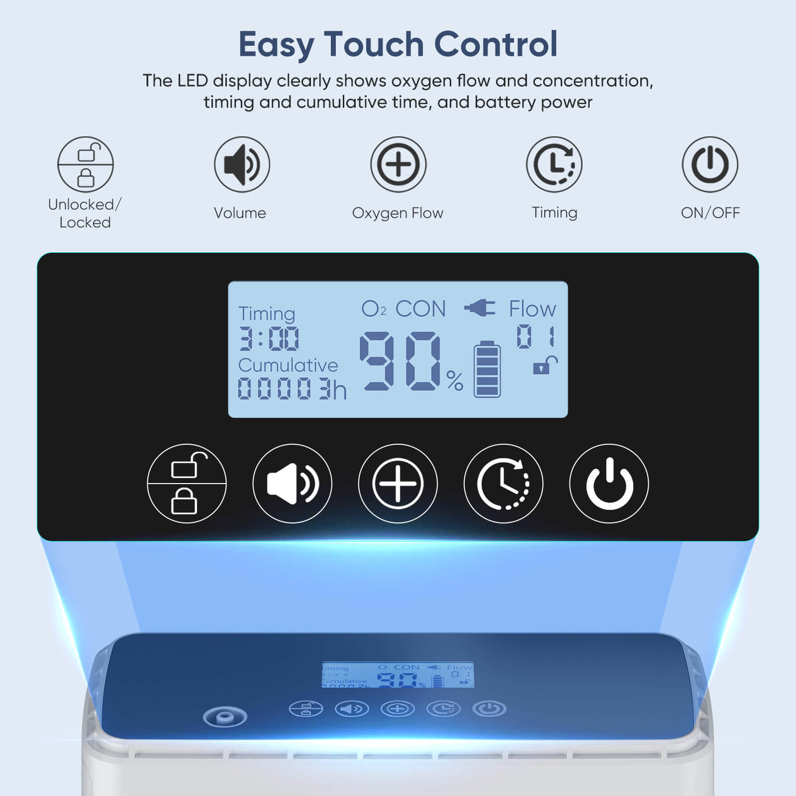 Best Selling VARON 1-6L Continuous Flow Portable Oxygen Concentrator NT-06