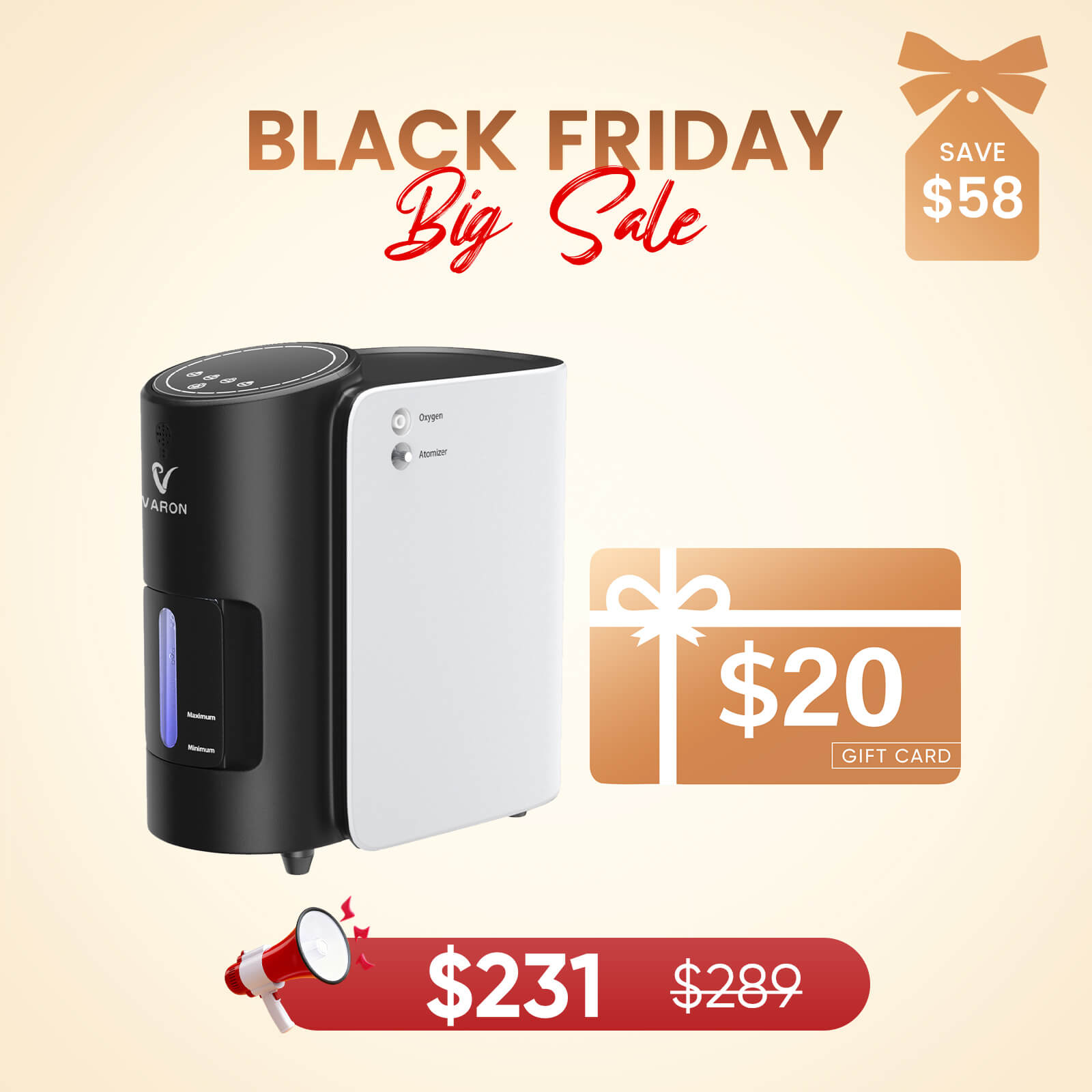 1-7L/min Adjustable Home Oxygen Concentrator 101W