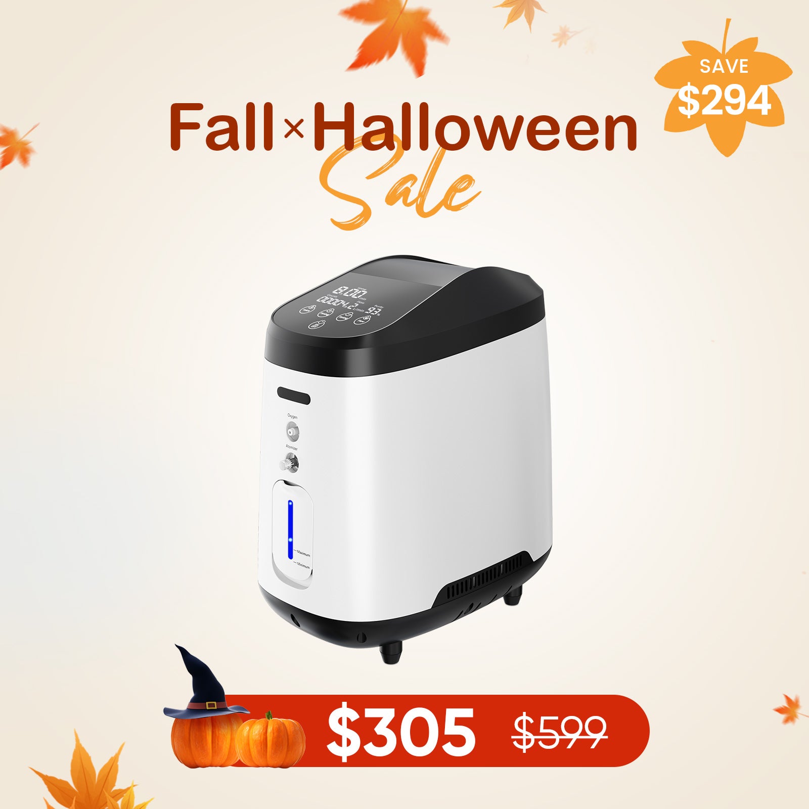 Upgraded VARON 1-8L/min Home Oxygen Concentrator 105W Pro