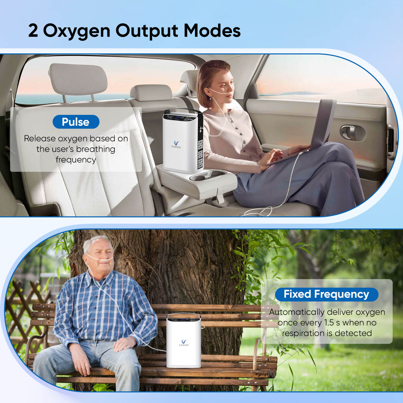 Upgraded VARON 1-5L Pulse Flow Portable Oxygen Concentrator NT-01