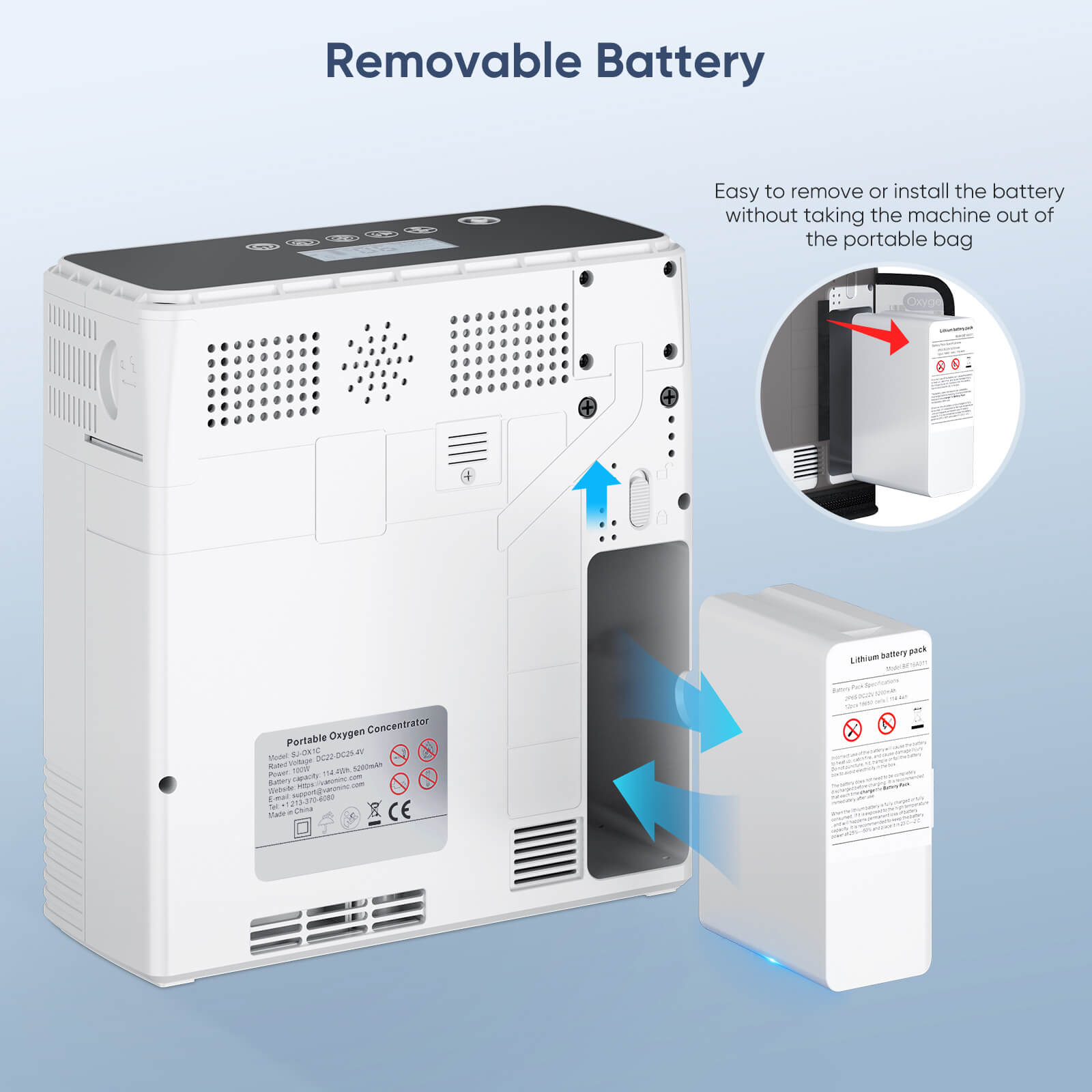 Best Selling VARON 1-6L Continuous Flow Portable Oxygen Concentrator NT-06
