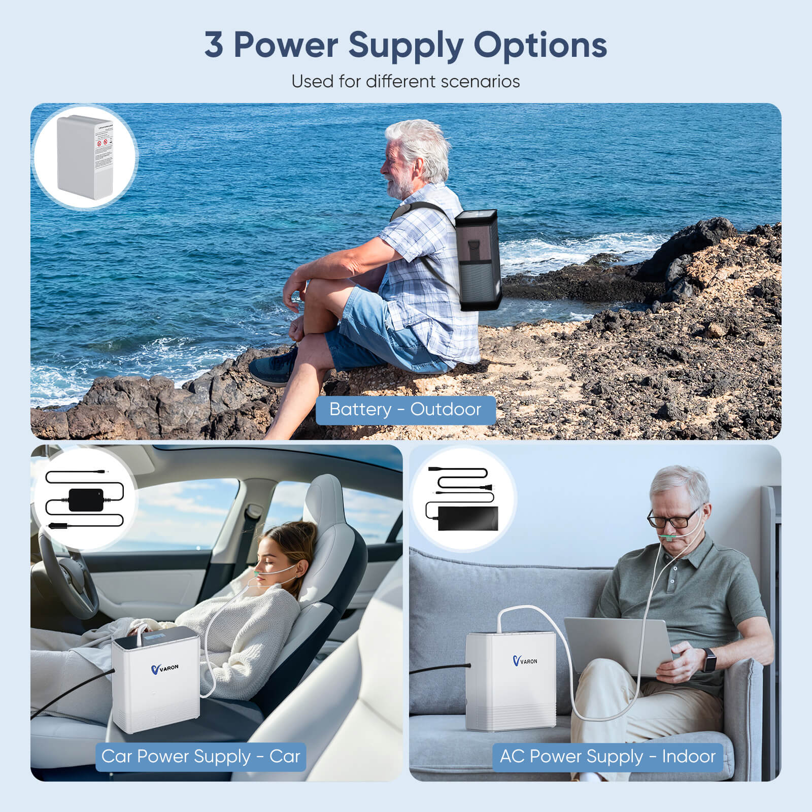 Best Selling VARON 1-6L Continuous Flow Portable Oxygen Concentrator NT-06