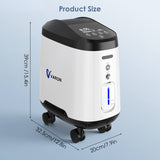 VARON 1-9L/min 105W Pro Wheel Home Oxygen Concentrator with Convenient Wheel Design