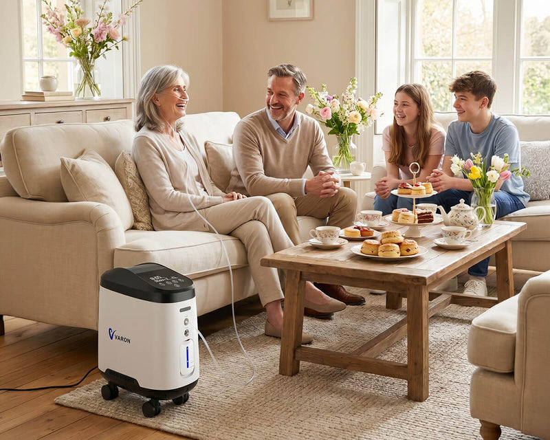 VARON 1-9L/min 105W Pro Wheel Home Oxygen Concentrator with Convenient Wheel Design
