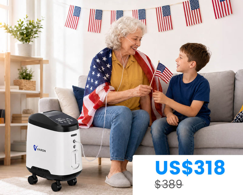 VARON 1-9L/min 105W Pro Wheel Home Oxygen Concentrator with Convenient Wheel Design