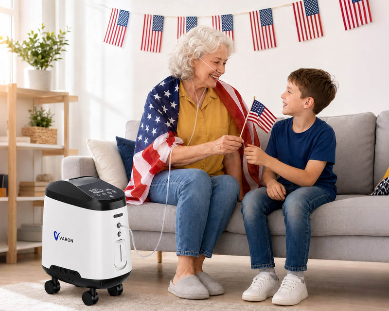VARON 1-9L/min 105W Pro Wheel Home Oxygen Concentrator with Convenient Wheel Design