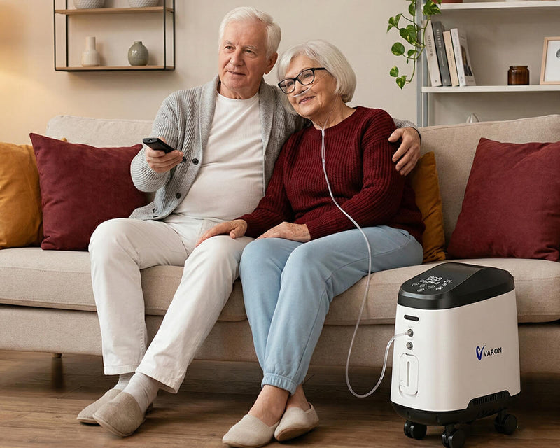 VARON 1-9L/min 105W Pro Wheel Home Oxygen Concentrator with Convenient Wheel Design