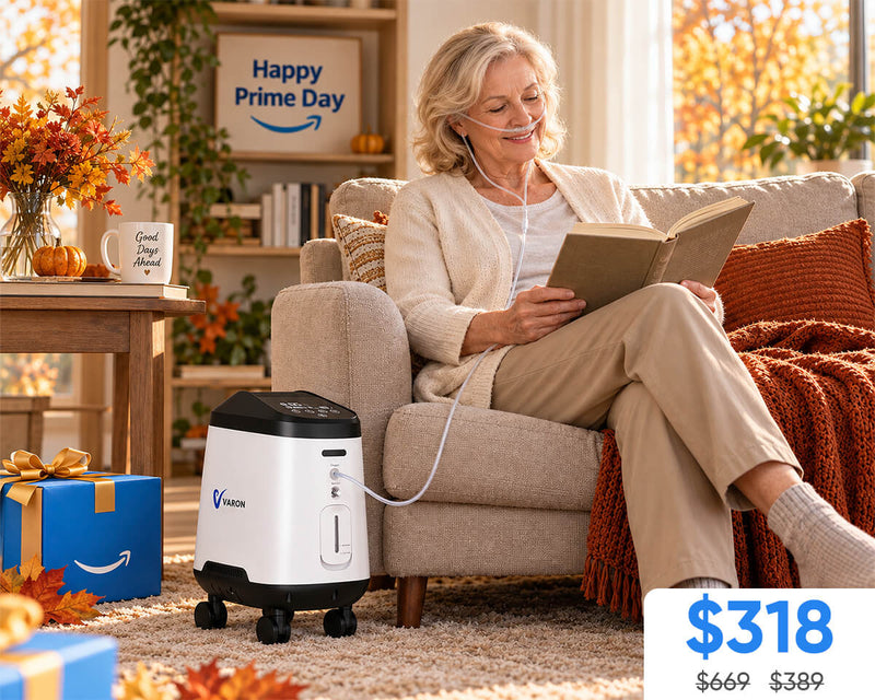 VARON 1-9L/min 105W Pro Wheel Home Oxygen Concentrator with Convenient Wheel Design