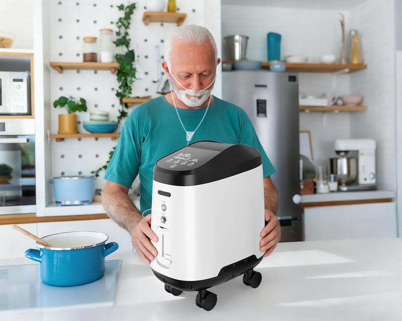 VARON 1-9L/min 105W Pro Wheel Home Oxygen Concentrator with Convenient Wheel Design