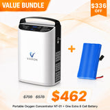Upgraded 1-5L Portable Oxygen Concentrator NT-01 + One Extra 8 Cell Battery
