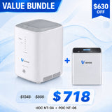 Dual Continuous Flow Oxygen Concentrator Bundle — Home NT-04 + Portable NT-06