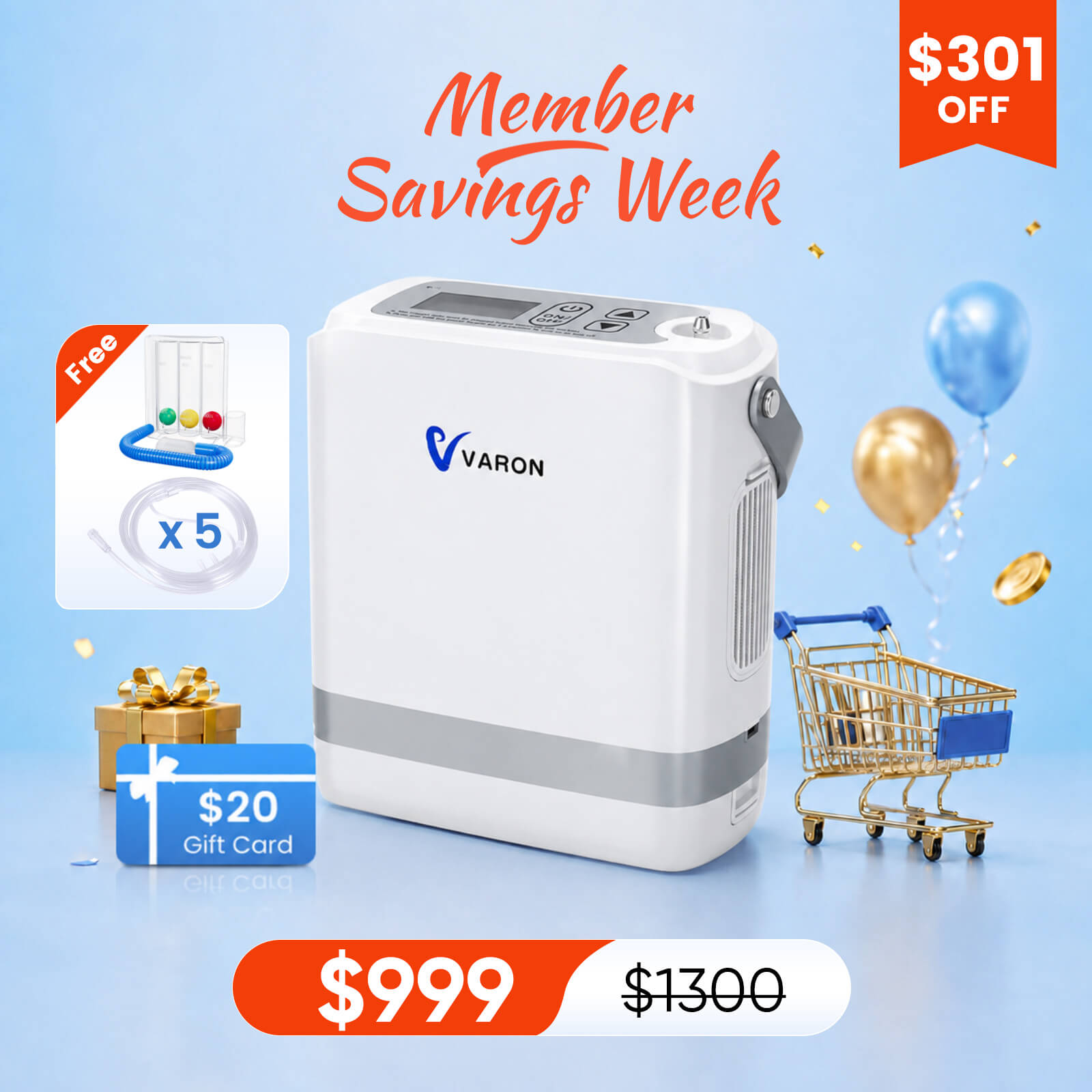 New Arrival VARON  1-8L Pulse Flow Portable Oxygen Concentrator NT-08G