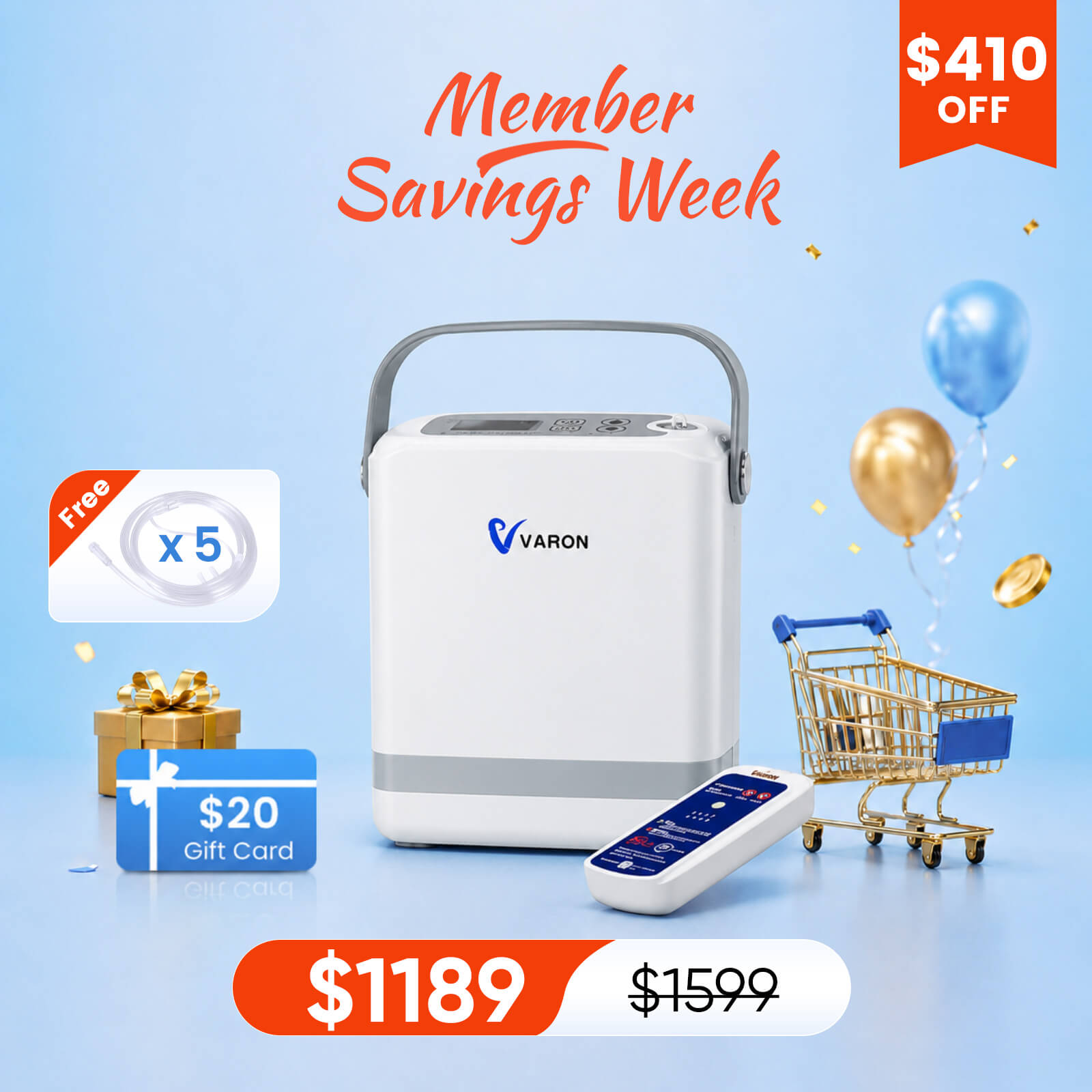 New Arrival VARON  1-8L Pulse Flow Portable Oxygen Concentrator NT-08G