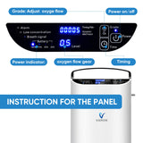 Upgraded 1-5L Pulse Flow Portable Oxygen Concentrator NT-01 + One Free Oximeter