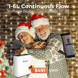 Portable Continuous Flow O2 concentrator Varon 1-6L/min NT-06 with 2 hours of battery life