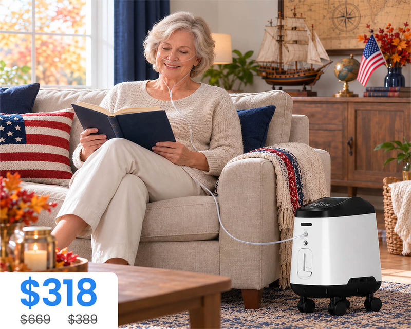 VARON 1-9L/min 105W Pro Wheel Home Oxygen Concentrator with Convenient Wheel Design