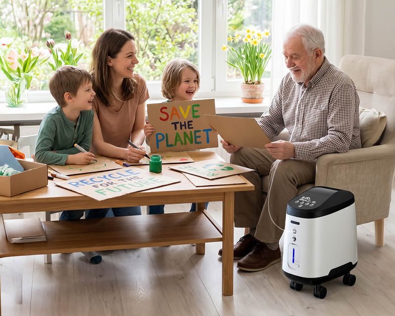 VARON 1-9L/min 105W Pro Wheel Home Oxygen Concentrator with Convenient Wheel Design